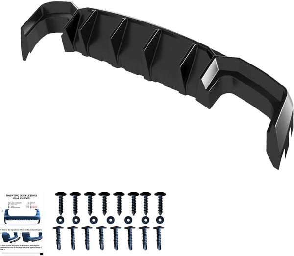 Oneway Rear Diffuser compatible with Audi A6 S-Line/S6 C8 (Sedan/Avant) 2018- - Gloss black