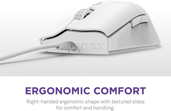 NZXT Lift 2 Ergo | Lightweight Ergonomic Wired Gaming Mouse | Lightweight 61 g Design | 8K Polling Rate | Optical Switches | 26K DPI Optical Sensor | 100% PTFE Feet | Black