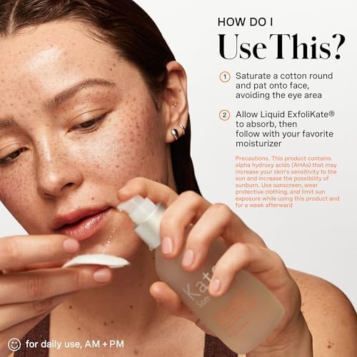 Kate Somerville Liquid ExfoliKate, Overnight Toner with Triple Acid, Exfoliating Treatment with AHA, Smooths Skin and Minimises Pores, 120ml