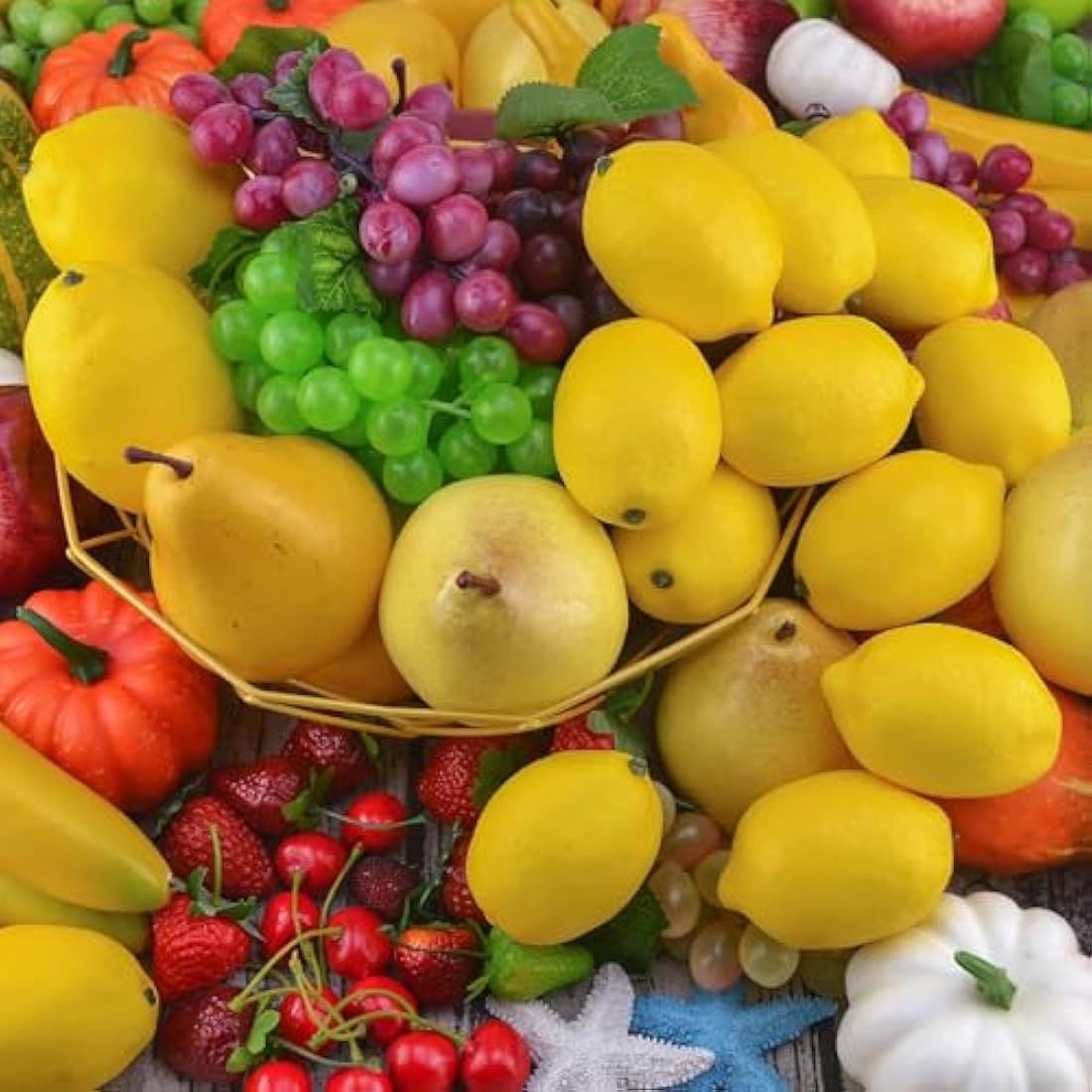 JEDFORE Artificial Lemon Lifelike Simulation Fake Fruit Lemons for House Kitchen Party Decoration Yellow 12pcs Set