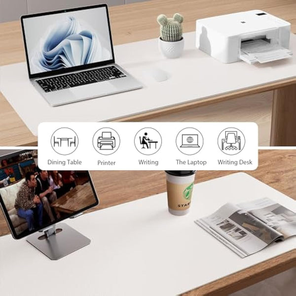 Leather Desk Protector, Office Mat, Non-Slip PU Leather Blotter, Waterproof Writing Pad for Office and Home (80cm x 40cm, Off-White)