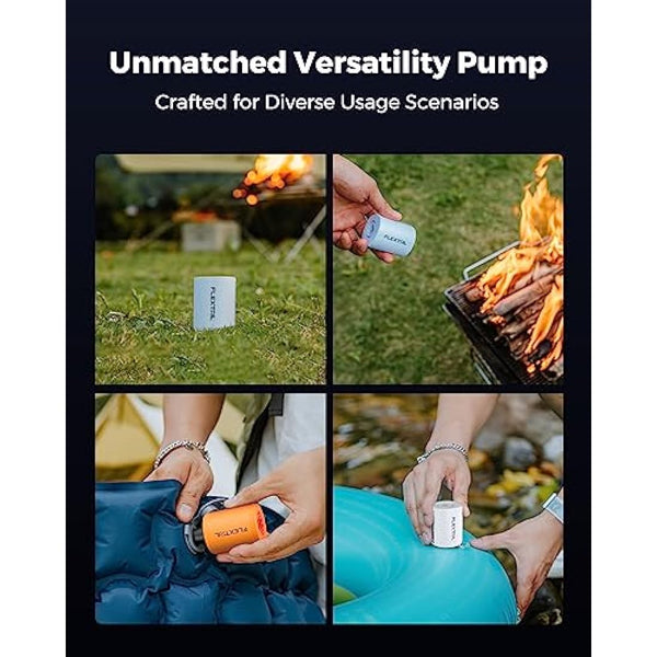 FLEXTAILGEAR Tiny Pump 2, Portable Electric Air Pump, 800mAH Battery Rechargeable, High Flow 180L/min, Fast In/Deflating, Air Mattress, Swimming Ring, Vacuum Storage Bags, Camping & Travel