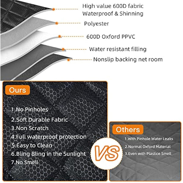 ANOSOSPECIAL Dog Car Seat Cover for Back Seat Cover for Kids ISOFIX with Dog Seat Belt Non Stick Fur Car Seat Protector for Dogs Nonslip Water Proof Durable for Truck SUV（Black ISOFIX-Large）