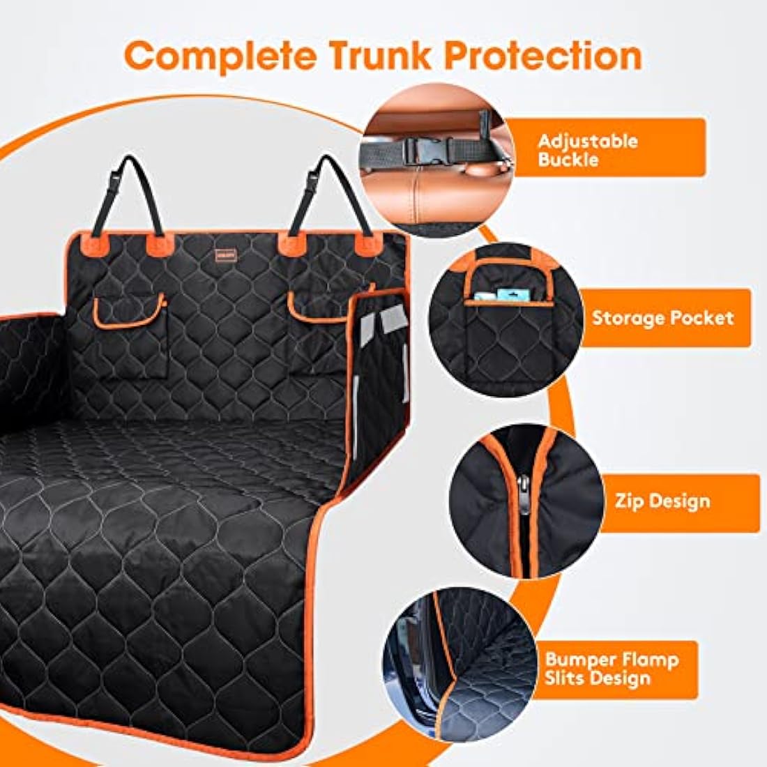 JOEJOY Car Boot Protector, Nonslip Waterproof Dog Car Seat Cover with Enduring Antifouling Liner, Side Protection and Easy to Clean, Boot Protector Blanket for Truck, SUV