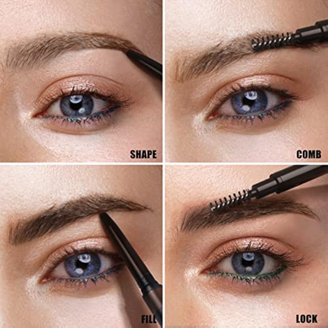 Eyebrow Pencil Natural Look, Black, Easy To Use, Long-Lasting, Waterproof, Precise Application, Vegan & Cruelty-Free 0.08g (105#Black)