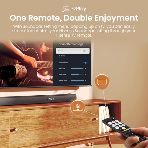 Hisense AX5125H 5.1.2 Channel 500W Dolby Atmos Soundbar with Wireless Subwoofer& Up Firing Speakers& Turly Wireless Rear Speakers