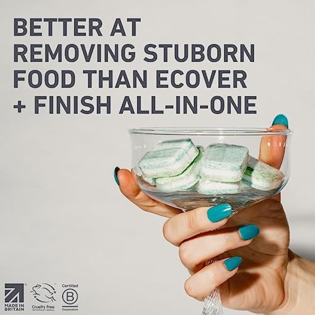 Homethings, 40 Eco-Friendly Dishwasher Tablets, Eco 3-in-1 Dishwasher Tabs, Highly Effective Cleaning, No Toxic Chemicals, Vegan & Cruelty-Free, No Animal Testing, Made in EU