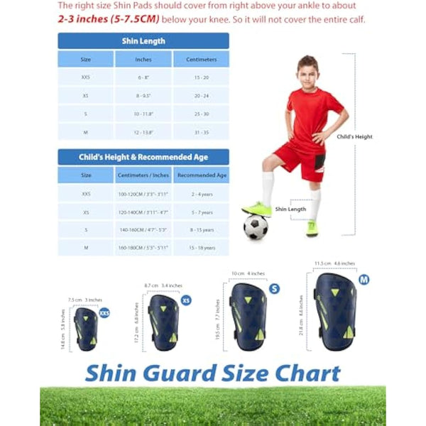 AirsFish Shin Pads Boys CE Certified Kids Football Shin Guards Breathable Non Slip Extended Adjustable Straps Lightweight Soccer Shin Pads for Boys Girls Teens Leg Calf Protective
