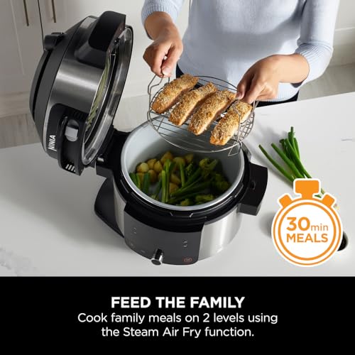 Ninja Foodi MAX 14-in-1 SmartLid Multi Cooker, 7.5L Electric Pressure Cooker & Air Fryer, Combi-Steam, Slow Cook, Bake, Grill, Copper/Black Amazon Exclusive OL650UKCP