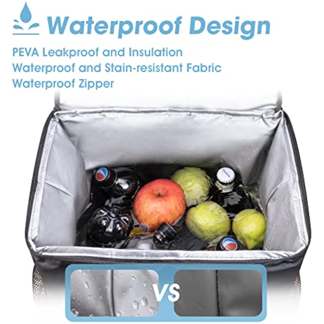 MATEPROX Large Cooler Bag Rucksack, 40L Leakproof Insulated Picnic Backpack Keeps 54 Cans with Bottle Opener, Waterproof Lunch Cooler Bag Backpack for Camping Beach Hiking Outdoor Activities