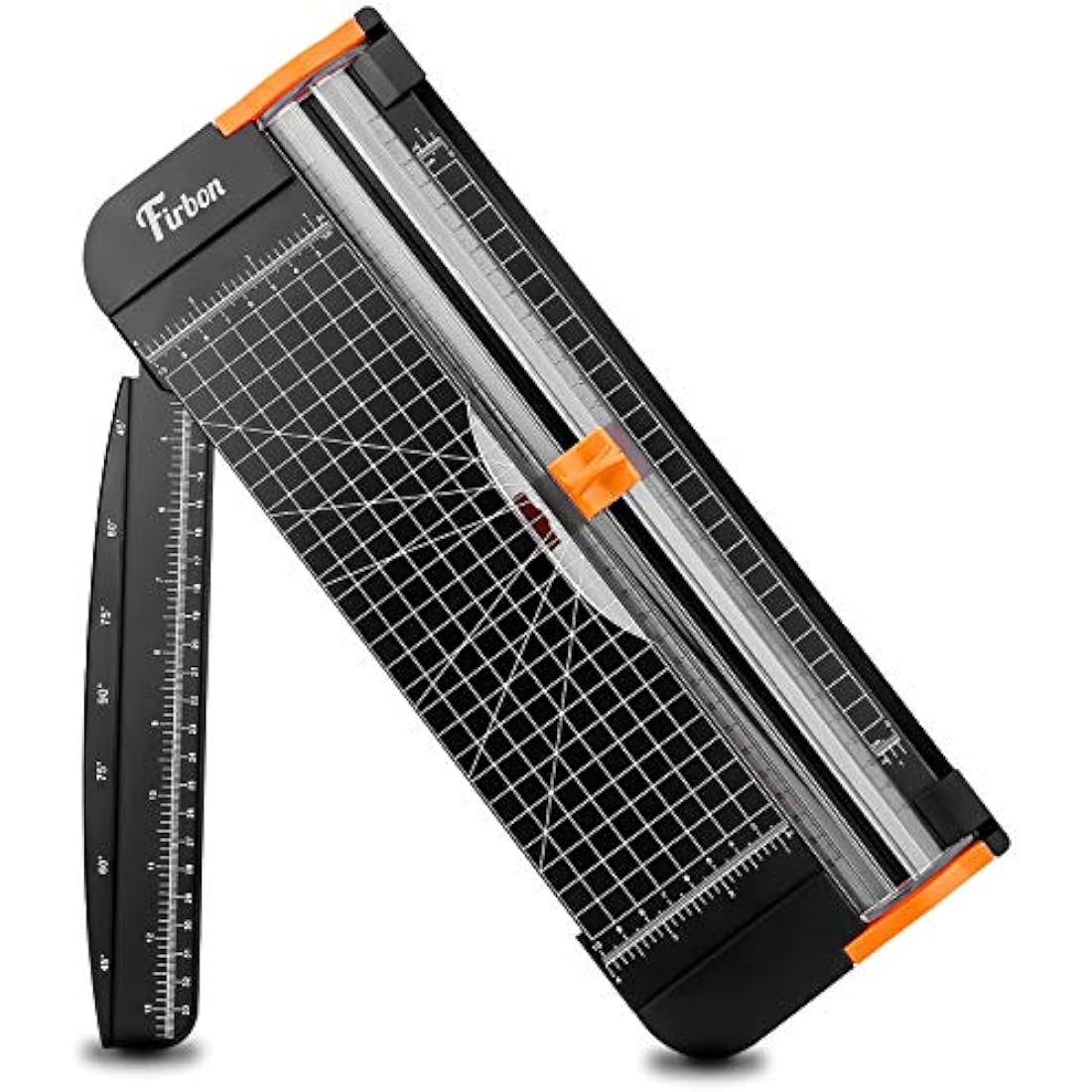 Firbon A4 Paper Cutter 12 Inch Titanium Paper Trimmer Scrapbooking Tool with Automatic Security Safeguard and Side Ruler for Craft Paper, Coupon, Label and Cardstock (Black)