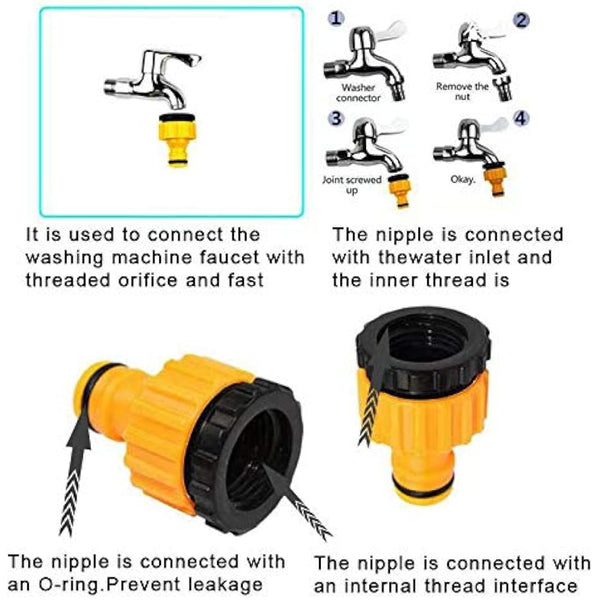 BABADU Garden Hose Pipe Connector Kit 20 Pack: Hoses Nozzle, Hose Repair Connector, Quick Connect, Y Splitter, Male Threaded Adapter, Male&Female Connectors, 2 Way Tap Fittings,Multi Faucet Connectors
