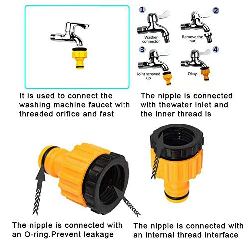 BABADU Garden Hose Pipe Connector Kit 20 Pack: Hoses Nozzle, Hose Repair Connector, Quick Connect, Y Splitter, Male Threaded Adapter, Male&Female Connectors, 2 Way Tap Fittings,Multi Faucet Connectors