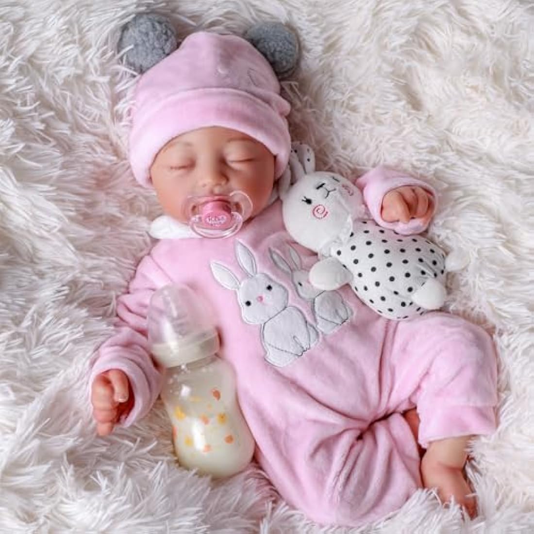 BABESIDE Reborn Baby Dolls - Connie 20-inches reborn baby Girl She has Fine Vinyl, Painted Hair, and Delicate Facial Painting, She’s Hand-made and Has a Soft Body for Girls's Gift