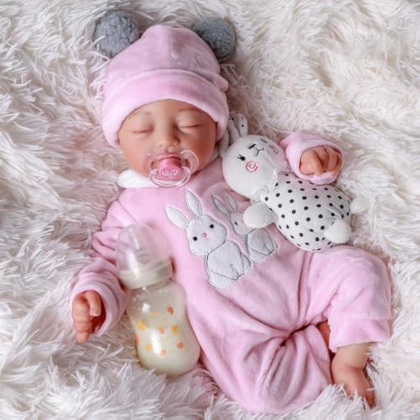 BABESIDE Reborn Baby Dolls - Connie 20-inches reborn baby Girl She has Fine Vinyl, Painted Hair, and Delicate Facial Painting, She’s Hand-made and Has a Soft Body for Girls's Gift