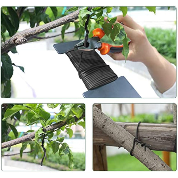 KINGLAKE 2Pcs x 8m Black Garden Soft Tie, 3.5mm Garden Flexible Wire Tie Plant Twist Wire Plastic Coated