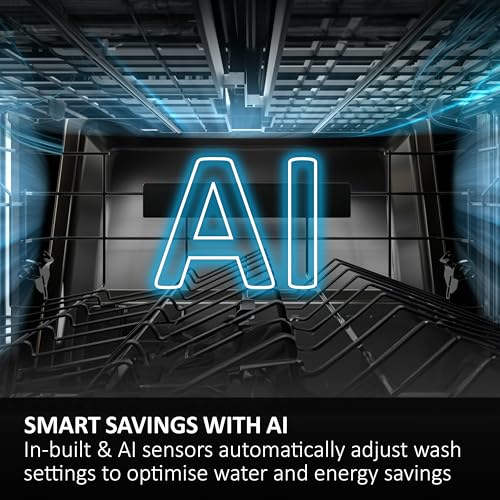 Haier XI1C3TB2FB-80 I-Pro Shine Series 4 Integrated Dishwasher, 11 place Setting, Black Bezel, C Rated