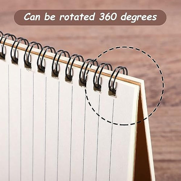 5 Packs Spiral Notebook A5, 120 Pages 60 Sheets Kraft Cover Wirebound Notebooks Bulk Journals, 8.3 * 5.5 inch Lined Notebook for Business Office School Travel