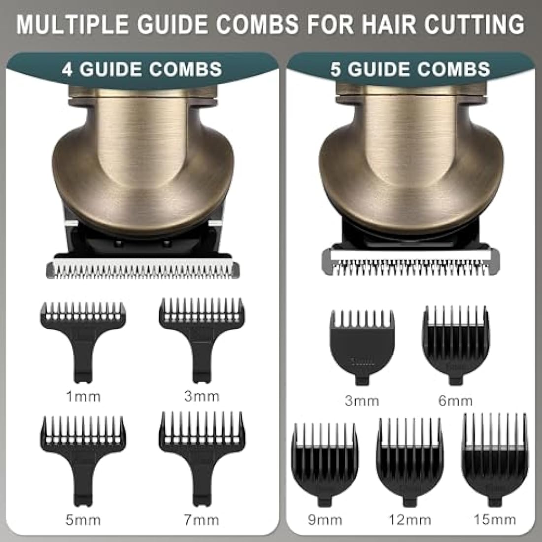 Hatteker Beard Trimmer Kit Professional Hair Clipper Zero Gapped T-Blade Electric Razor Shaver for Nose Ear Body Face Mustache Trimmer for Men Cordless Grooming Kit Waterproof 8 in 1