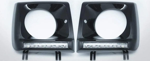 GAZOZ PERFORMANCE Black Head Light Cover 5 PCS LED Daytime Running Lamp for 90-13 Mercedes W463 G