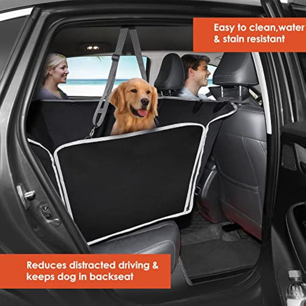 njnj Dog Car Seat Cover for Back Seat - Waterproof Dog Half Hammock for Cars,Scratchproof Pet Backseat Protector,Perdurable,Non-Slip Booster Seat for Small,Medium and Large Dogs