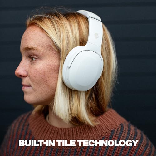 Skullcandy Crusher Evo Wireless Bluetooth Headphones with Multi-Sensory Bass and Charging Cable, Noise Isolating Over-Ear Fit, Up to 40 Hours Battery, Microphone for iPhone Android - Bone