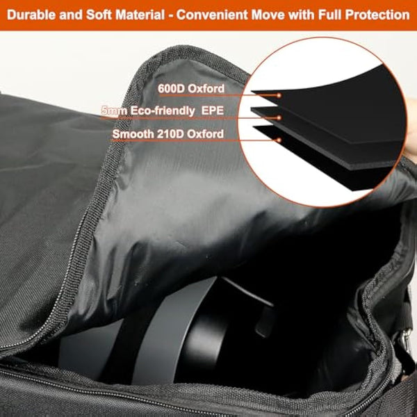Dijia Carry Bag for Ninja Woodfire Outdoor Grill OG701UK, Heavy Duty 600D Oxford BBQ Protection Fabric Carrying Bag for BBQ Accessories, Soft Protection, Padded Handles(Bag Only)