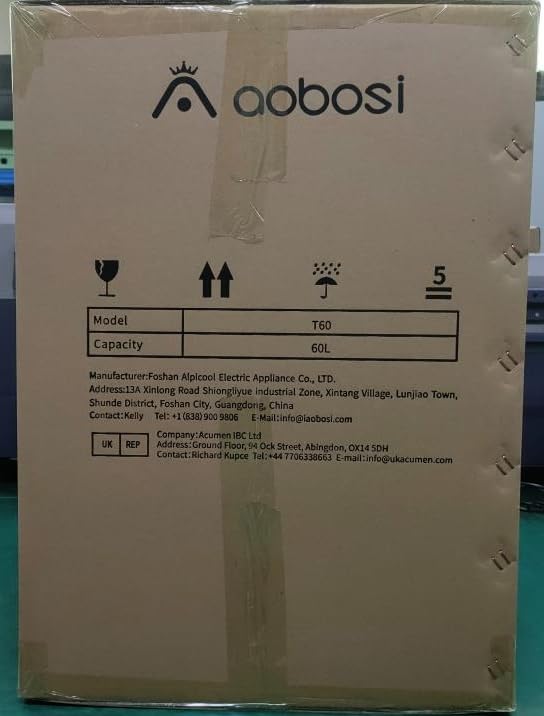 AAOBOSI 50L Compressor Car Fridge Freezer, Portable Camping Fridge with APP Control for 12/24V DC & 100-240V AC, Electric Cooler for Truck Campervan RV Boat, -20℃ to 20℃