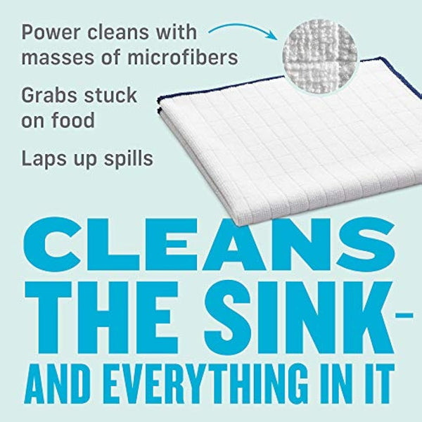 E-Cloth Reusable Paper Towel Replacement Cloth, Premium Microfiber Cleaning Cloths Ideal for Cleaning Up Spills on Countertops, Alternative to Paper Towels, 100 Wash Guarantee, 4 Count