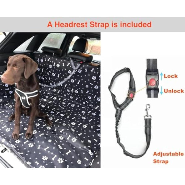 GoBuyer Waterproof Car Boot Liner Protector Covers for Dogs with Side Protection (BumplerFlap) + Headrest Strap