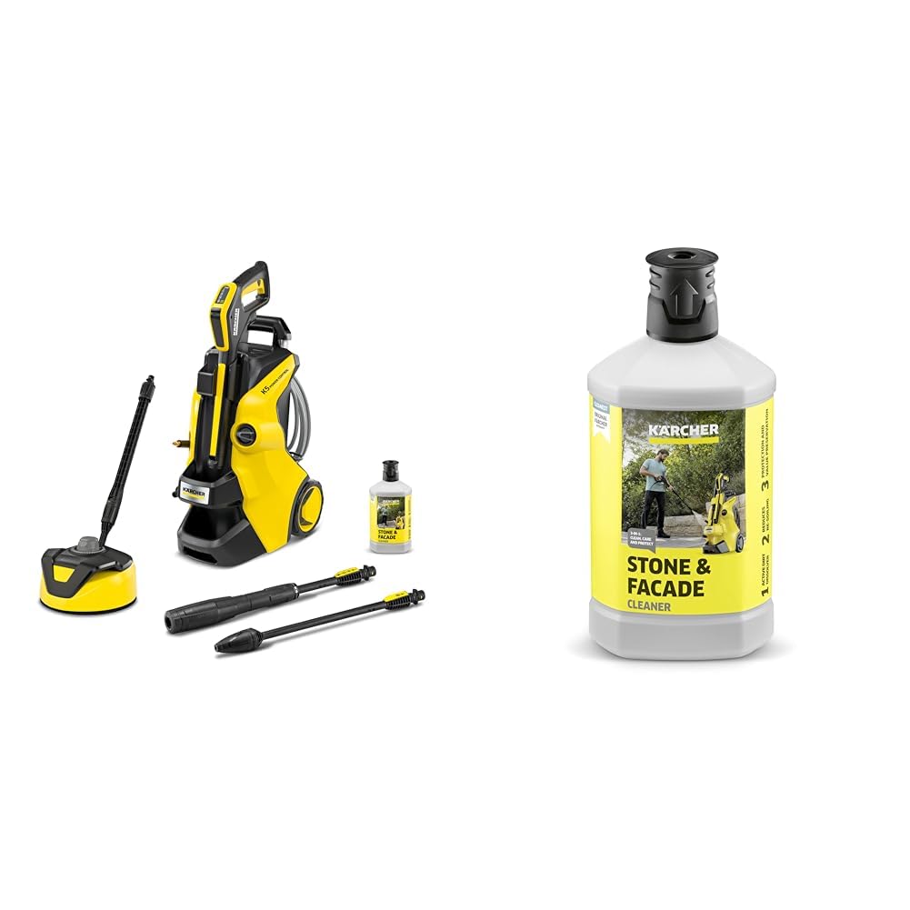 Kärcher K 5 Power Control Pressure Washer, pressure: max. 145 bar, flow rate: 500 l/h, area coverage: 40 m²/h, water filter, weight: 13 kg, high-pressure hose and gun, dirt blaster, spray lance