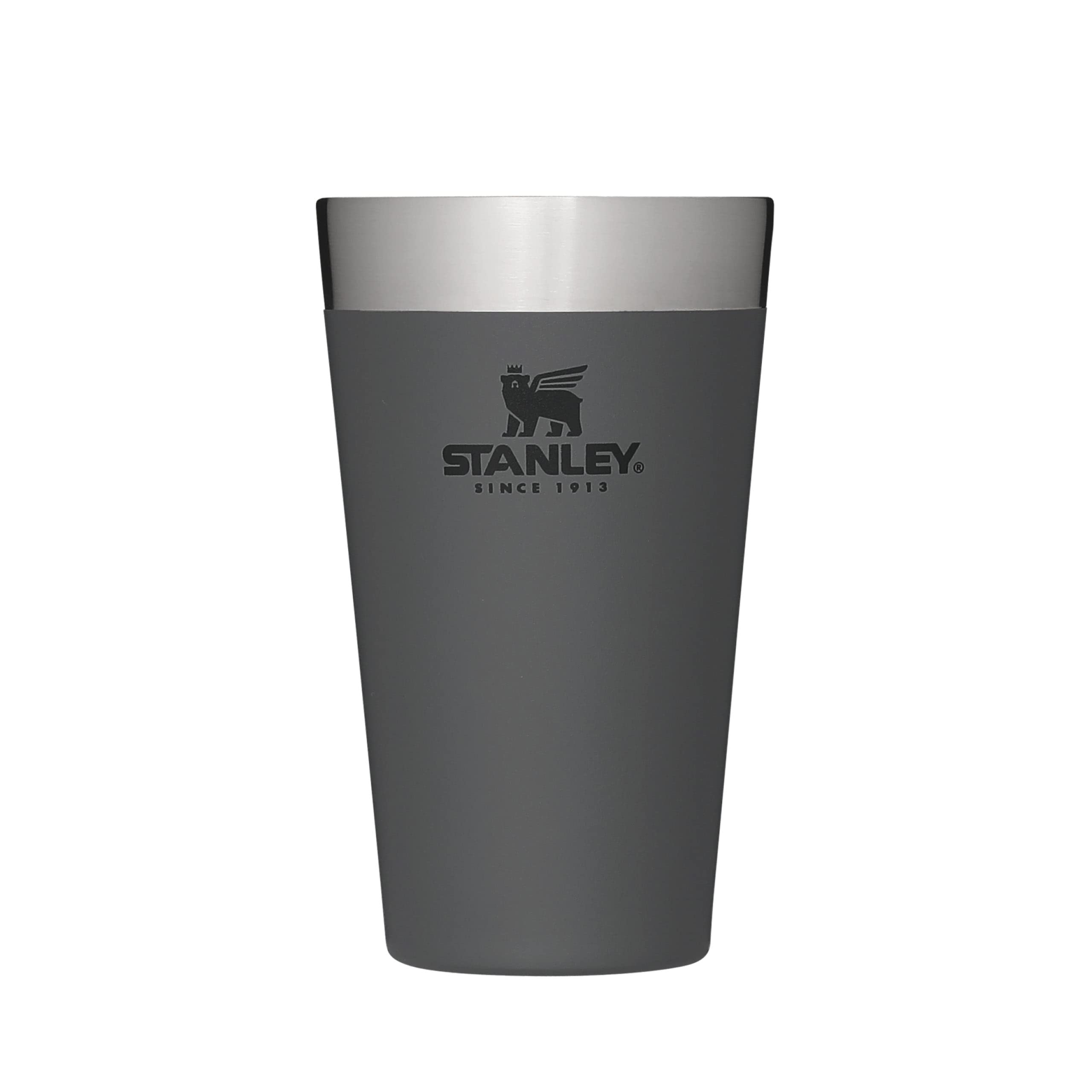 Stanley Adventure Stacking Beer Pint 0.47L - Travel Mug Keeps Drinks Cold For 4 Hours - Stainless Steel Thermal Cup - Stacks Infinitely - Double Wall Vacuum Insulation - Dishwasher Safe - Matte Black