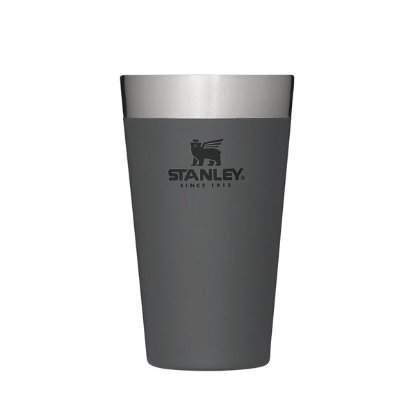 Stanley Adventure Stacking Beer Pint 0.47L - Travel Mug Keeps Drinks Cold For 4 Hours - Stainless Steel Thermal Cup - Stacks Infinitely - Double Wall Vacuum Insulation - Dishwasher Safe - Matte Black