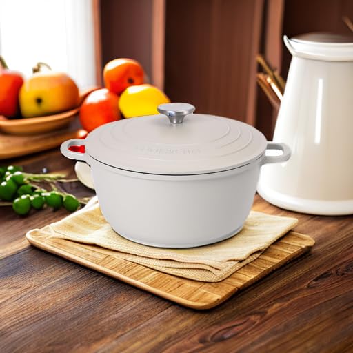 Casserole Dishes with Lid Oven Proof  Non Stick Deep Dutch Oven  Induction Cooking Pot  Oven Safe Aluminium Stockpot  4L, 24cm, Grey  by Nuovva
