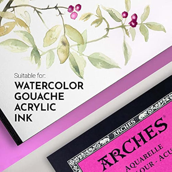 ARCHES Aquarelle 100% Satin 300 g Glued Pad A3 12 sheets Natural White