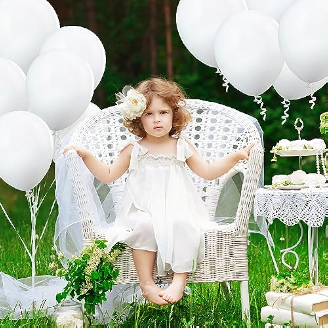 Ainiv 60 PCS Matte White Balloons, 12inch White Latex Party Balloons, White Balloons for Balloon Garland Party Supplies, Balloons for Birthday Party Wedding Baby Shower Decorations