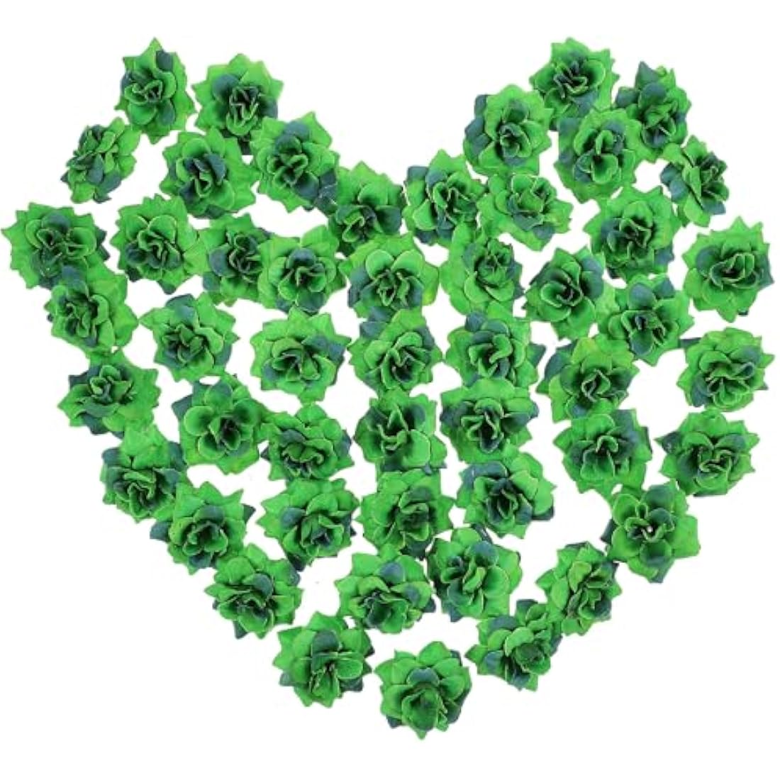 50pcs Dark Green Artificial Rose Flower Heads Realistic Silk Flower Heads for Home Garden Weddings Parties Craft Projects and Decor