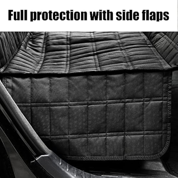 PLUTUS PET Dog Car Seat Cover for Back Seat with Side Flaps and Mesh Window, Waterproof Anti-scratch Nonslip Dog Hammock for Cars, Trucks and SUVs