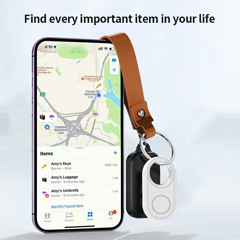 2 Pack GPS Tracker for Vehicles Work with Find My (iOS Only)-No Monthly Fee, IP69 Waterproof,Real-Time GPS Tracking Devices for Kids, Car, Keys,Luggage,Wallets,Dog,Cat,Easily Locate Lost Items(White)