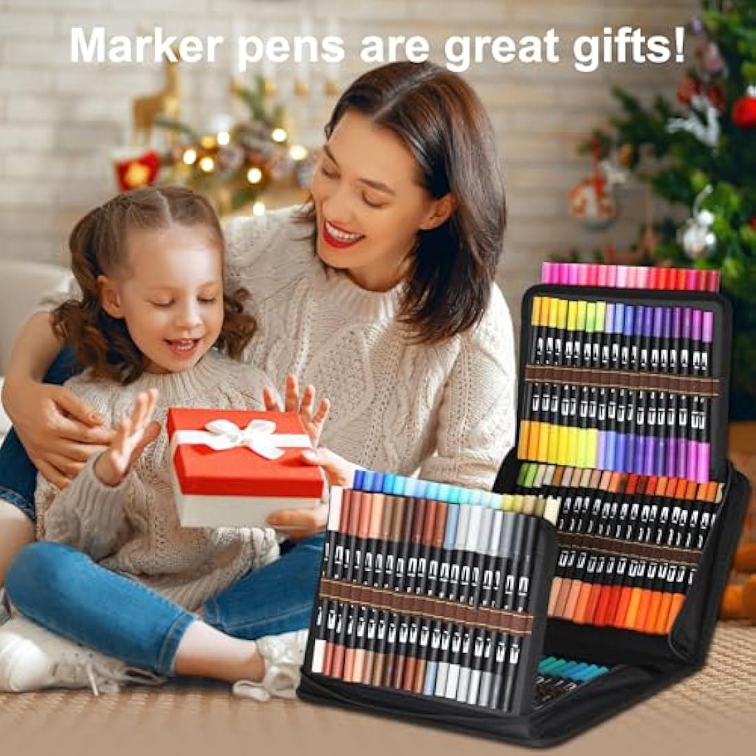 Halobios 120 Dual Tip Colouring Pens Brush Pen Felt Tip Pens for Adults Kids Artist Beginner, Dual Tip Brush Marker Pen for Drawing Sketching Adult Colouring Books Bullet Journal Calligraph