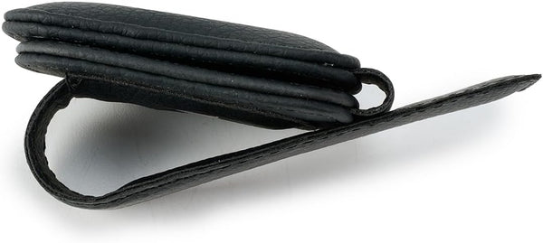 Premium Leather Sunglasses Holder for Car Visor - Luxury Car Accessories Organizer, Stylish Unisex Gift for Men & Women, Durable Eyeglass Case Clip with Compact Design (Black)