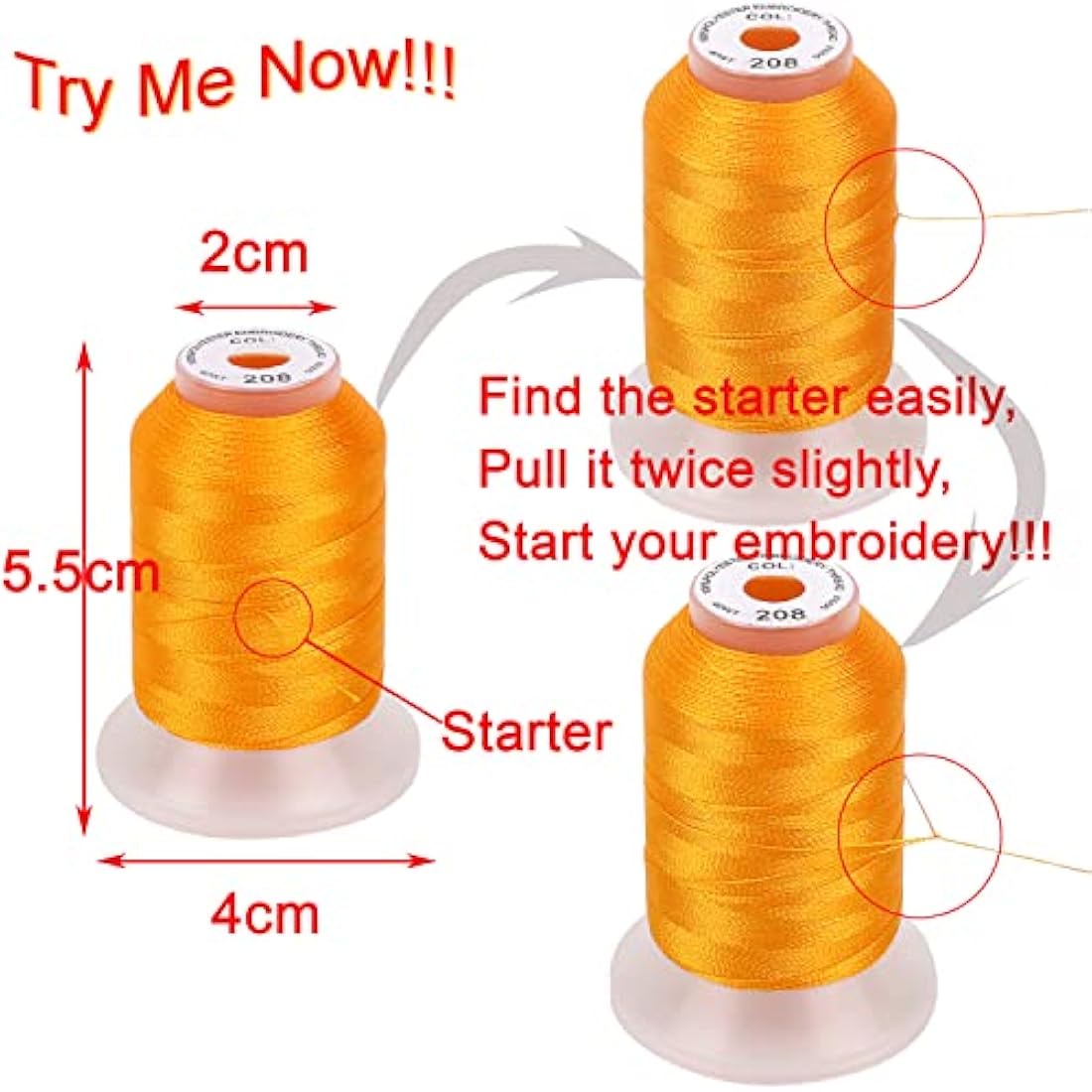 New brothread 63 Brother Colours Polyester Machine Embroidery Thread Kit 500M (550Y) Each Spool for Brother Babylock Janome Singer Pfaff Husqvarna Bernina Embroidery and Sewing Machines
