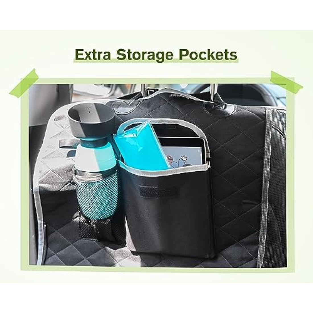 pecute Dog Car Seat Cover, Car Seat Cover for Dogs with Viewing Window/Side Flaps/Storage Bags, Dog Hammock Scratch Proof Nonslip Back Seat Protector for Cars Trucks SUV(146x136cm)