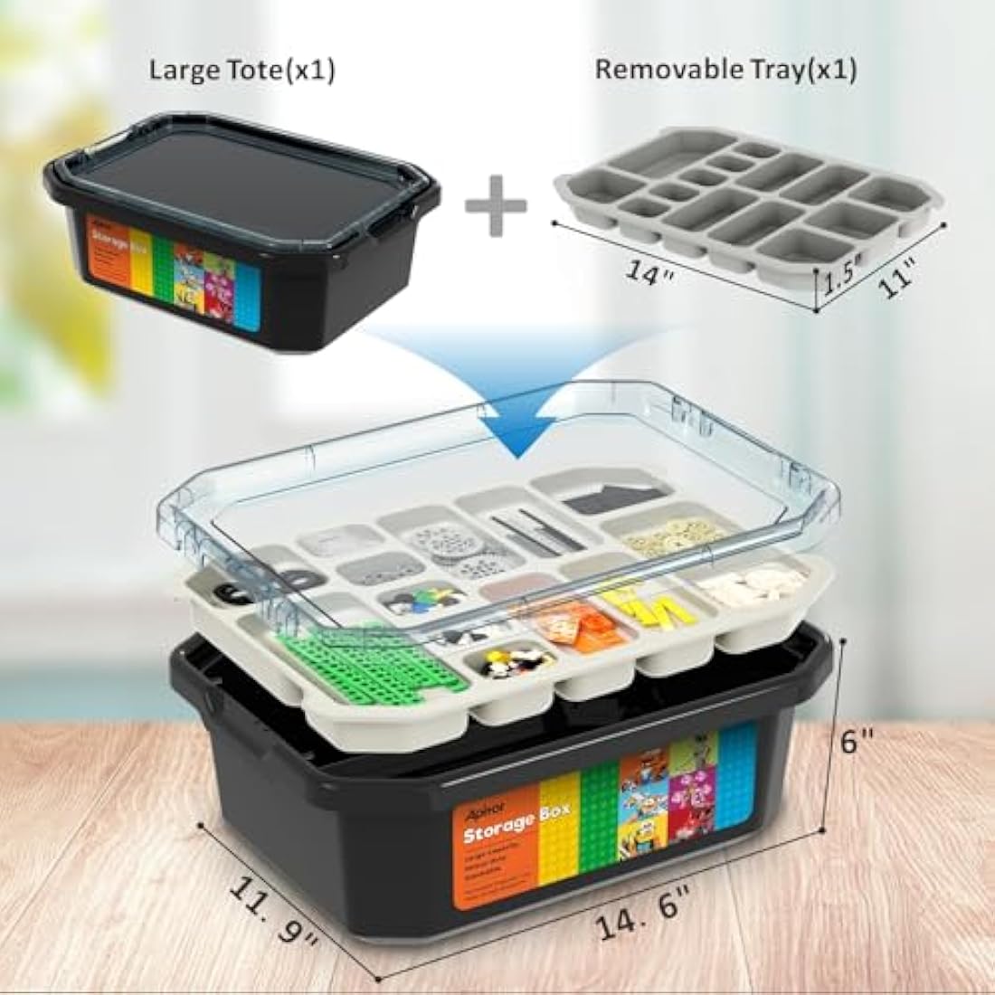 Apitor Robot Q Robot Building Kit - Includes Large Storage Organizer with Sorting Plate, 20-in-1 Programmable APP RC Robot/Car Robotics Coding Kit, STEM Birthday Gifts for Boys Girls Kids Aged 6-12