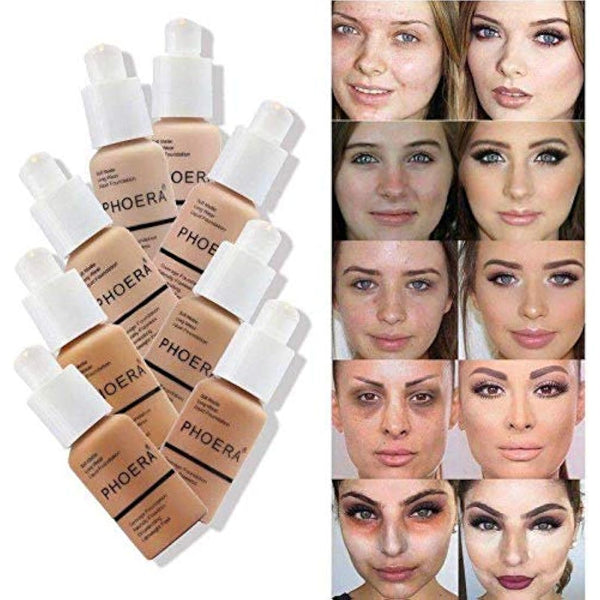 Aquapurity Phoera® Full Coverage Foundation Soft Matte Oil Control Concealer 30ml Flawless Cream Smooth Long Lasting (107 Honey)