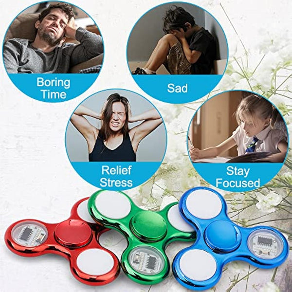 Dilabnda 6 PCS Light Age 3+ up Fidget Spinner Toys, LED Sensory Hand Fidget Toys, Glow in The Dark Multiple Flash Modes Finger Toys Pack for Birthday Party Favors