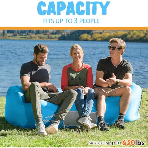 AlphaBeing Inflatable Lounger - Best Air Lounger Sofa for Camping, Hiking - Ideal Inflatable Couch for Pool and Festivals - Perfect Inflatable Beach Chair for Adults