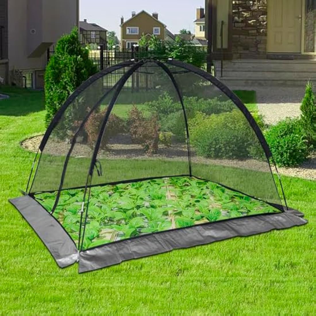 Kapler Pond Cover Net, 17x13FT Pond Cover Netting for Outdoor, Garden Pond Protector, Pond Dome with Zipper and Stakes, Pond Cover for Koi Ponds