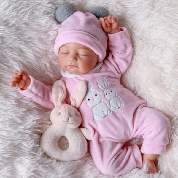 BABESIDE Reborn Baby Dolls - Connie 20-inches reborn baby Girl She has Fine Vinyl, Painted Hair, and Delicate Facial Painting, She’s Hand-made and Has a Soft Body for Girls's Gift