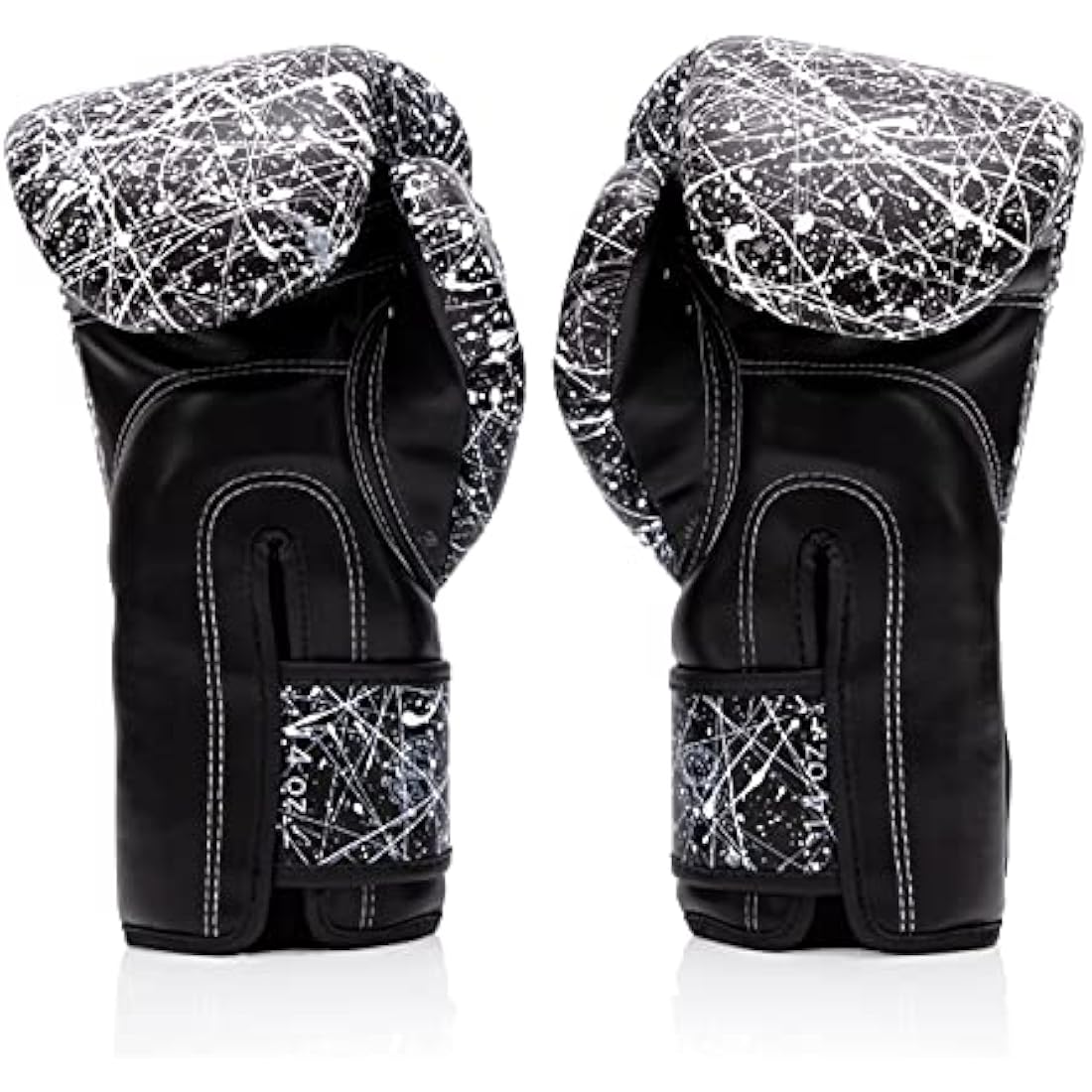 Fairtex Microfibre Boxing Gloves Muay Thai Boxing (BGV14PT - Black/White, 12 oz)